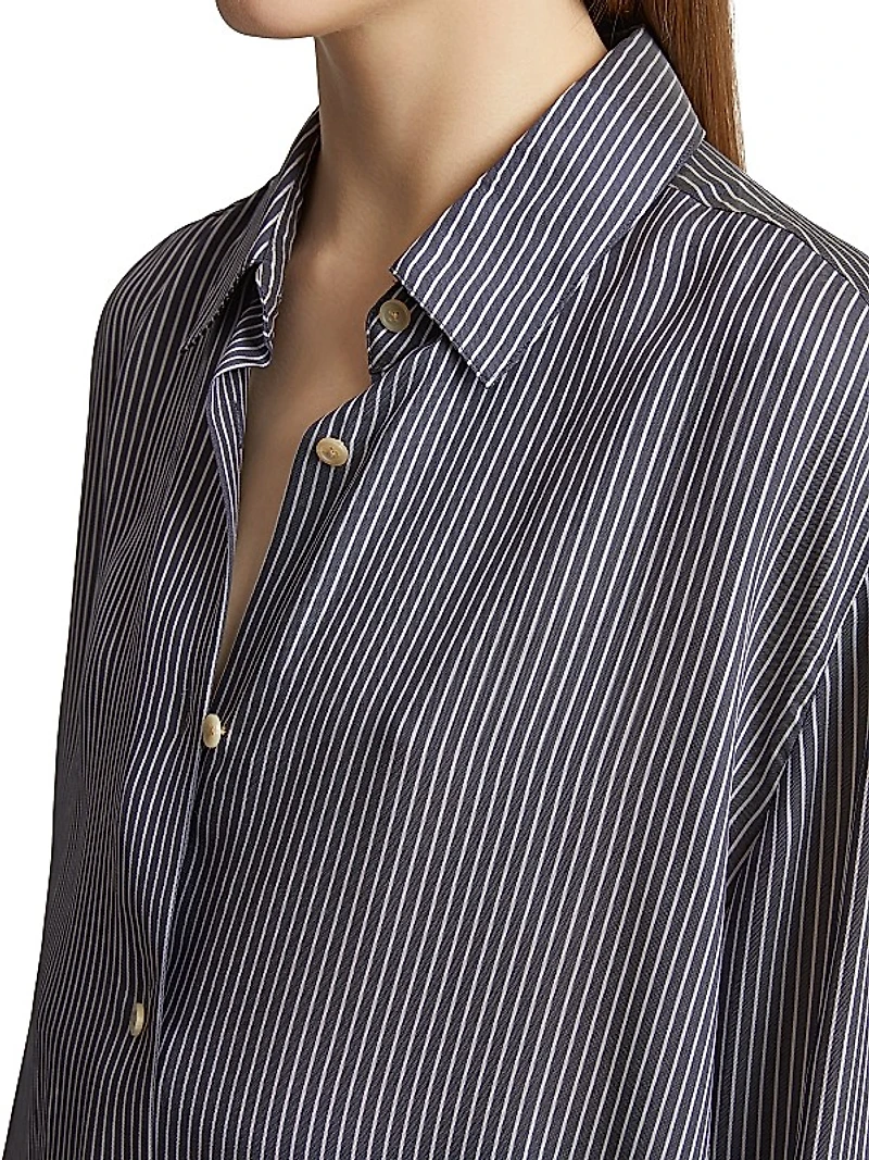 Argo Pinstriped Silk Long-Sleeve Shirt