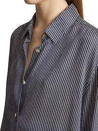 Argo Pinstriped Silk Long-Sleeve Shirt