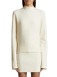 Calliope Wool-Blend Mock-Turtleneck Top