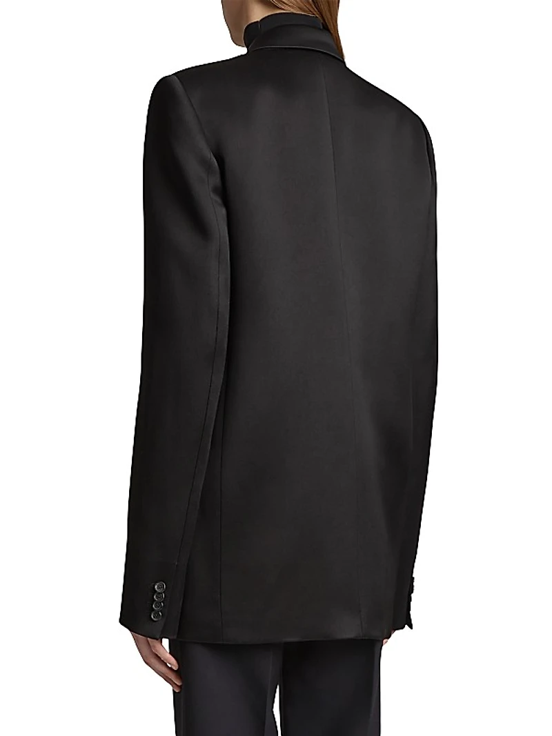 Willow Double-Breasted Satin Jacket