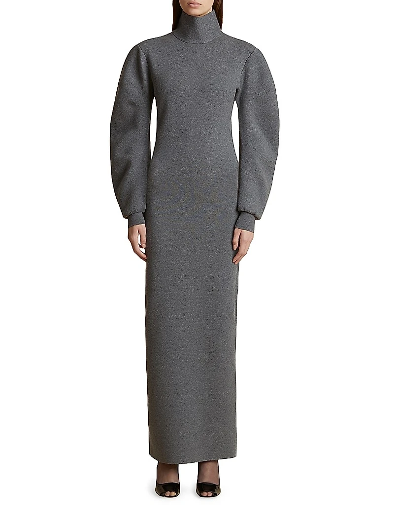 Storm Wool-Blend Turtleneck Maxi Dress