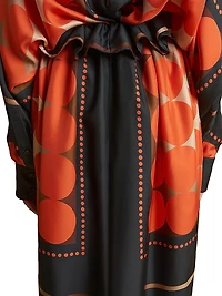 Lilila Circle-Print Silk Maxi Skirt