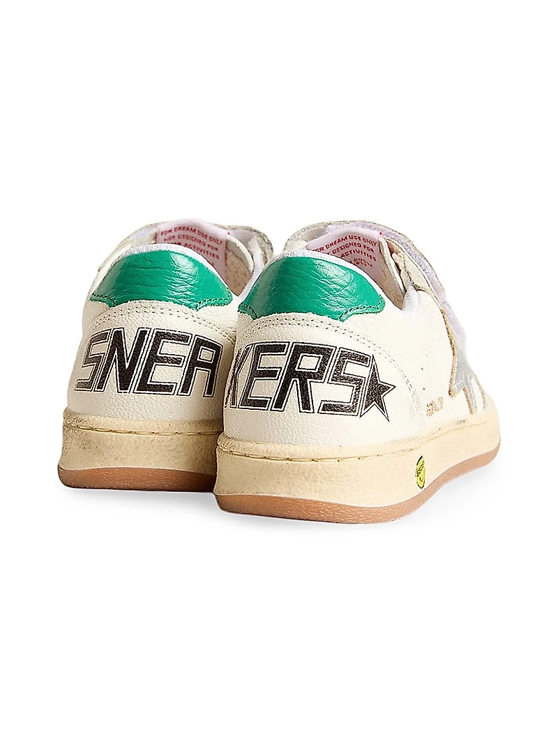 Little Boy's & Ballstar Leather Laminated Star Sneakers