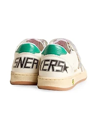 Little Boy's & Ballstar Leather Laminated Star Sneakers