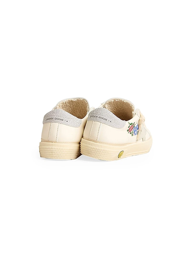 Baby Girl's, Little Girl's & May School Suede Star Glitter Sneakers
