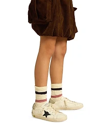 Baby Girl's, Little Girl's & Girl Super Star Leather Upper Glitter Heel And Spur