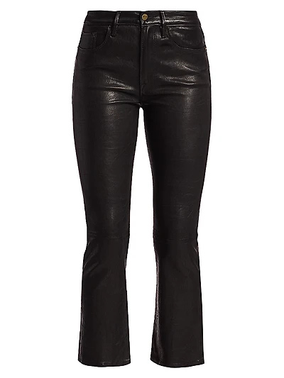 Le Crop Mini Boot Leather Pants