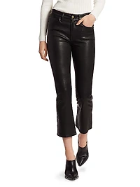 Le Crop Mini Boot Leather Pants
