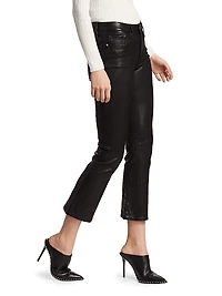 Le Crop Mini Boot Leather Pants