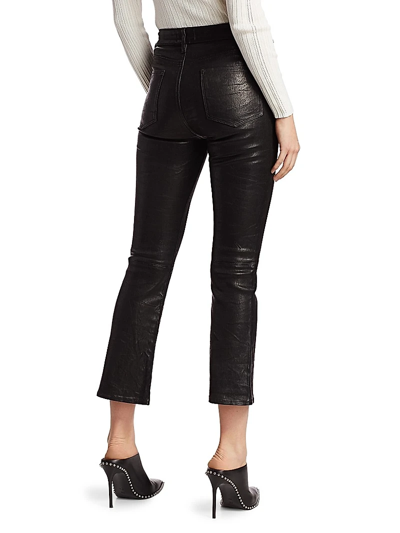 Le Crop Mini Boot Leather Pants