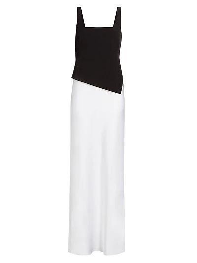 Kamila Two-Tone Asymmetric Gown