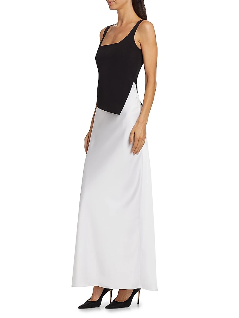 Kamila Two-Tone Asymmetric Gown