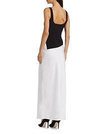 Kamila Two-Tone Asymmetric Gown