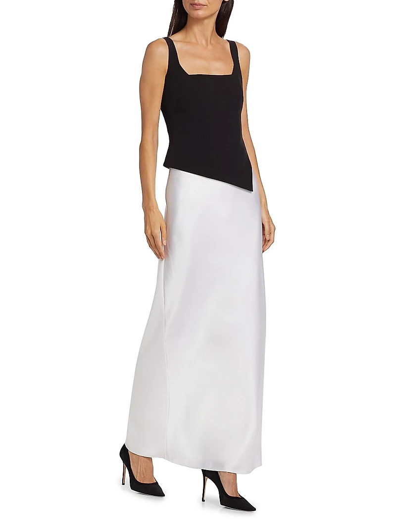 Kamila Two-Tone Asymmetric Gown