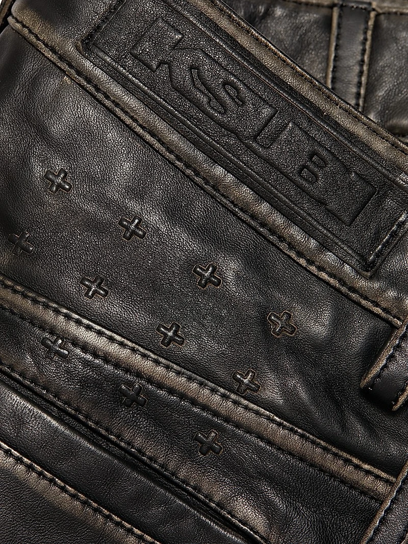 Low Rider Leather Mini Skirt