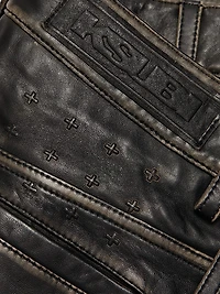 Low Rider Leather Mini Skirt