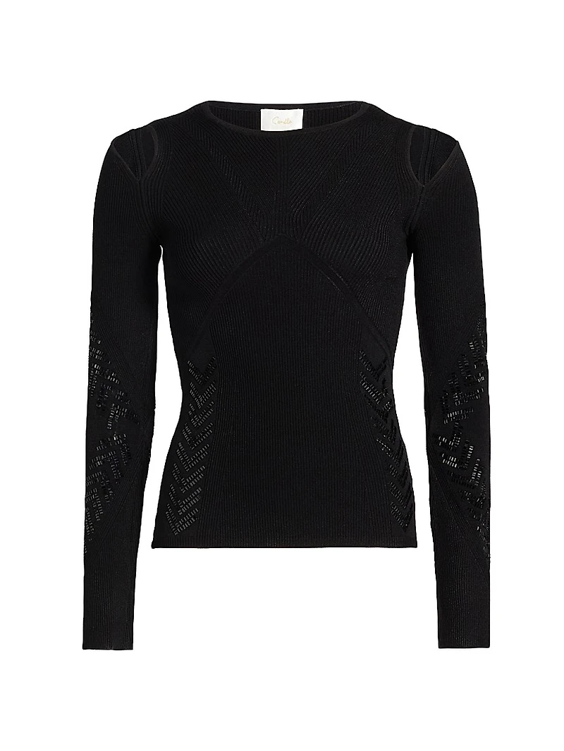Engineered Cut-Out Sweater