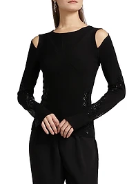 Engineered Cut-Out Sweater