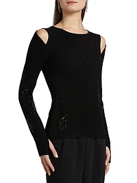 Engineered Cut-Out Sweater