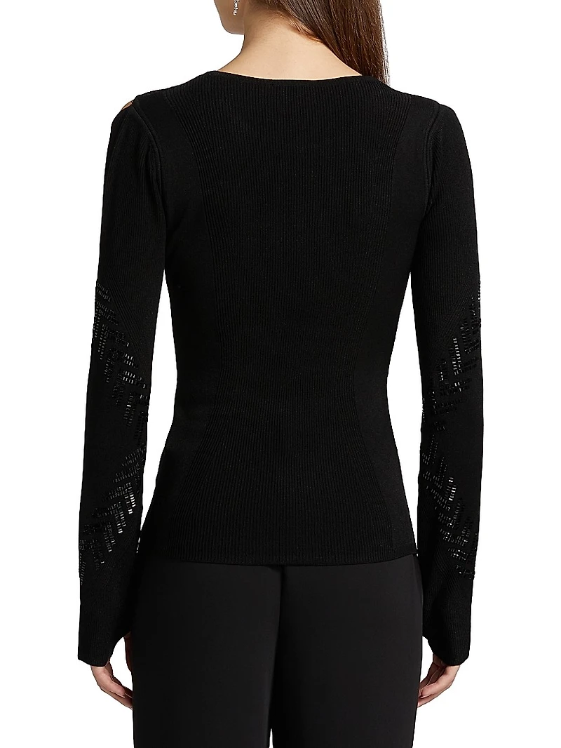 Engineered Cut-Out Sweater