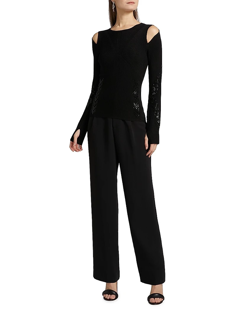 Engineered Cut-Out Sweater