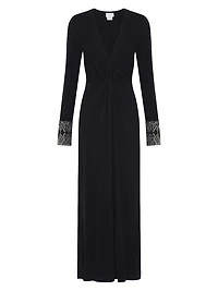 Twist-Front V-Neck Jersey Dress