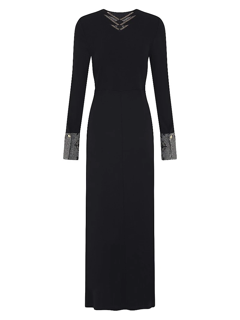 Twist-Front V-Neck Jersey Dress