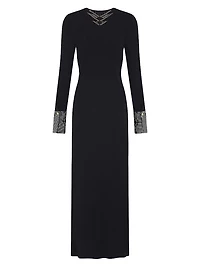 Twist-Front V-Neck Jersey Dress