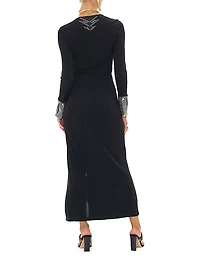 Twist-Front V-Neck Jersey Dress