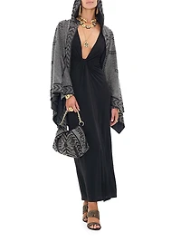 Twist-Front V-Neck Jersey Dress