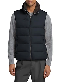 Quilted Down Zip-Up Vest