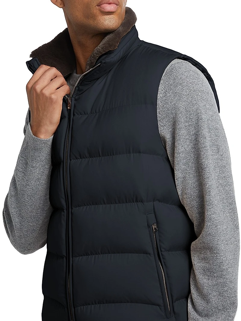 Quilted Down Zip-Up Vest