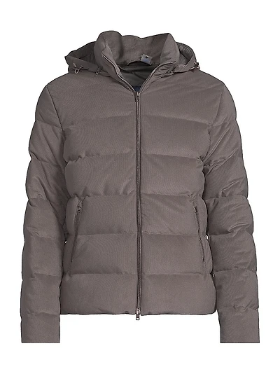 Velvet Cord Hooded Bomber Coat