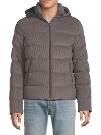 Velvet Cord Hooded Bomber Coat