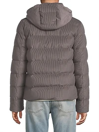 Velvet Cord Hooded Bomber Coat