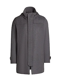 Virgin Wool-Cashmere Hooded Parka
