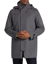 Virgin Wool-Cashmere Hooded Parka