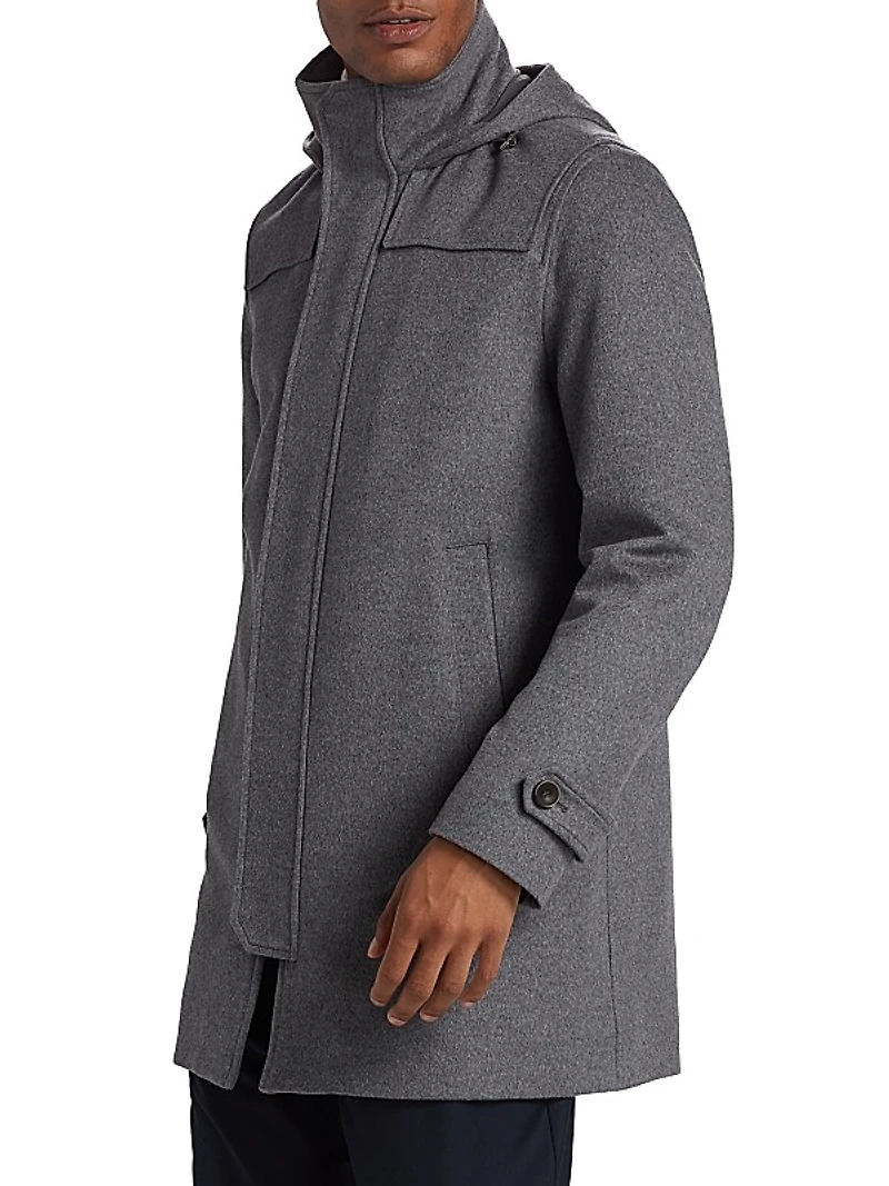Virgin Wool-Cashmere Hooded Parka