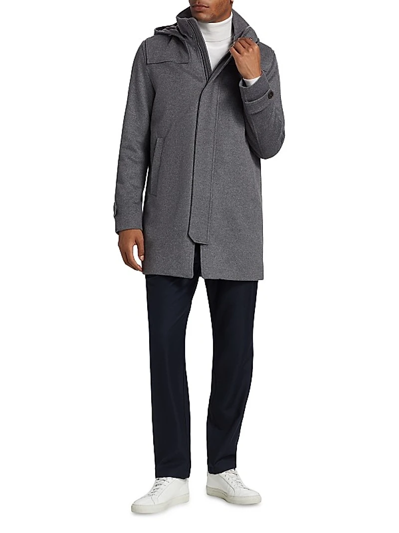 Virgin Wool-Cashmere Hooded Parka