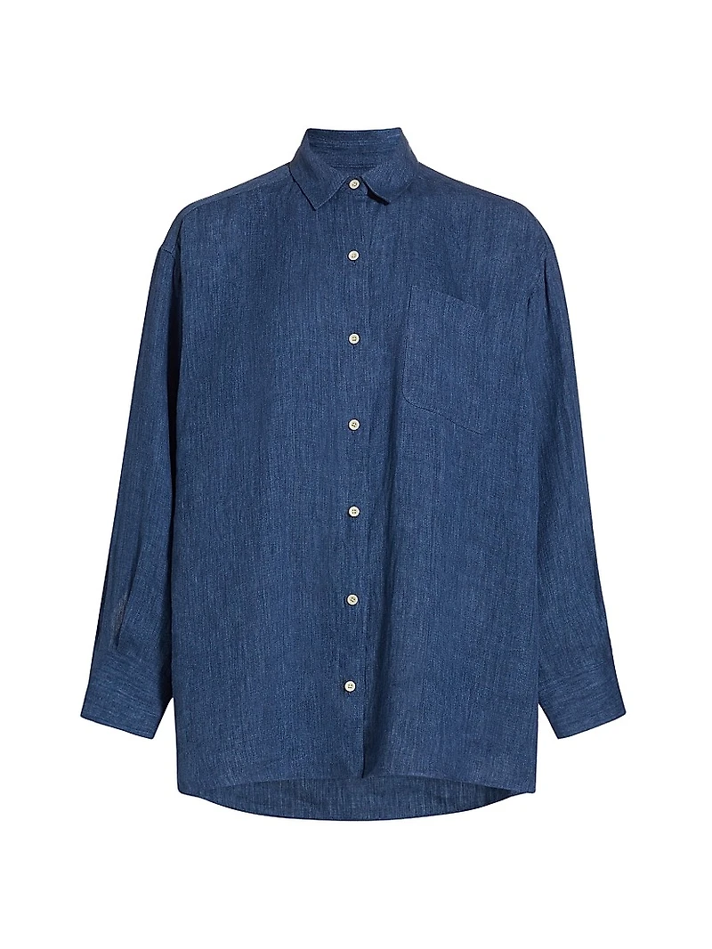 Relaxed Silk Oversized Button-Up Shirt