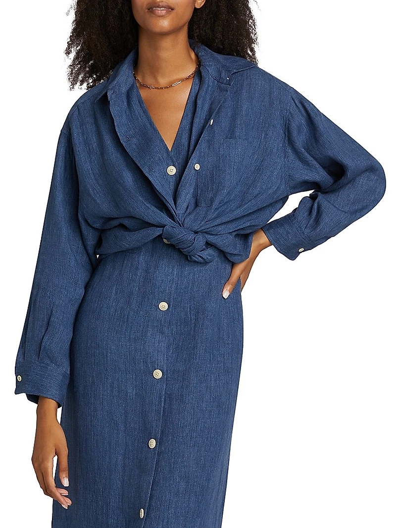 Relaxed Silk Oversized Button-Up Shirt