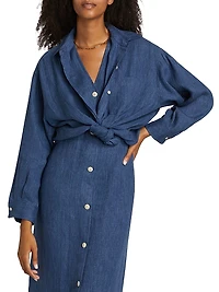 Relaxed Silk Oversized Button-Up Shirt