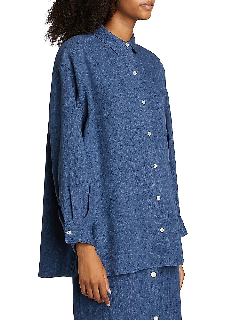 Relaxed Silk Oversized Button-Up Shirt