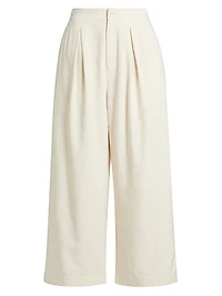 Textured Silk Relaxed-Fit Trousers