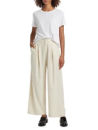 Textured Silk Relaxed-Fit Trousers
