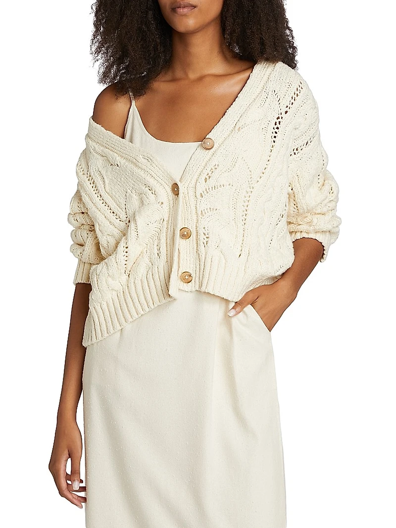 Audrey Cotton V-Neck Cardigan