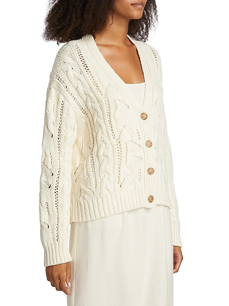 Audrey Cotton V-Neck Cardigan