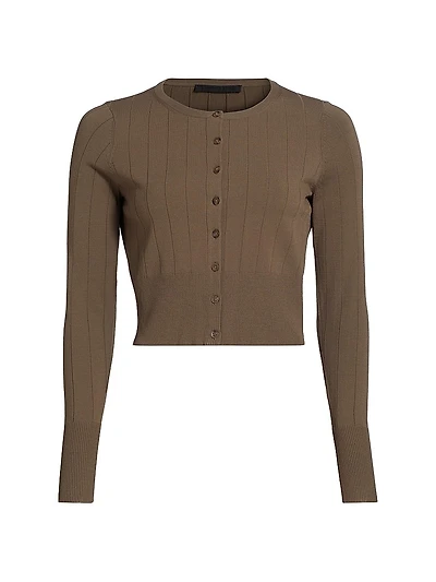 Finley Rib-Knit Crop Cardigan