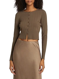 Finley Rib-Knit Crop Cardigan