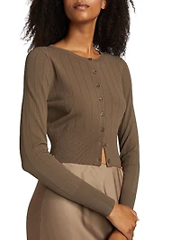 Finley Rib-Knit Crop Cardigan